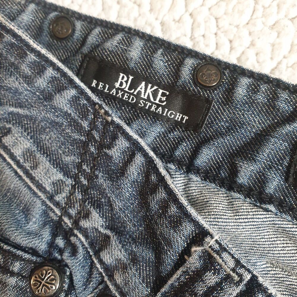 Affliction Los Angeles Jeans Men 30x31 Blake Relaxed Straight Fit Dark Wash - Picture 8 of 15